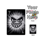 Monster Black White Eyes Playing Cards Double Sided (Mini) Front - Spade7