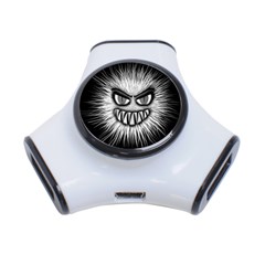 Monster Black White Eyes 3-port Usb Hub