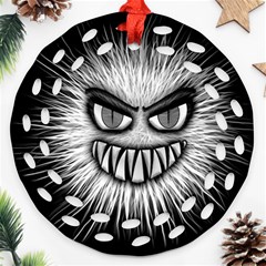 Monster Black White Eyes Ornament (round Filigree) by HermanTelo