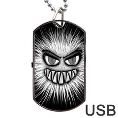 Monster Black White Eyes Dog Tag USB Flash (One Side)