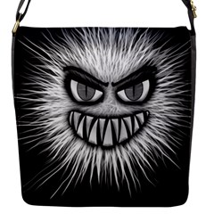 Monster Black White Eyes Flap Closure Messenger Bag (s) by HermanTelo