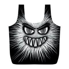 Monster Black White Eyes Full Print Recycle Bag (l) by HermanTelo