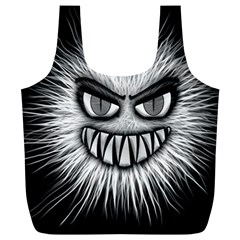 Monster Black White Eyes Full Print Recycle Bag (xl)