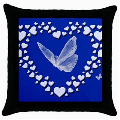 Heart Love Butterfly Mother S Day Throw Pillow Case (black) by HermanTelo