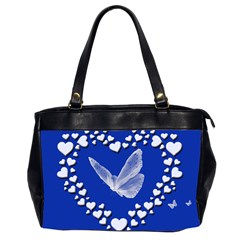 Heart Love Butterfly Mother S Day Oversize Office Handbag (2 Sides) by HermanTelo