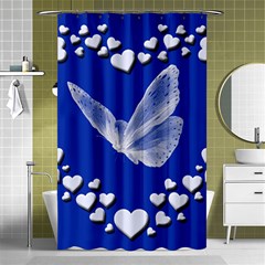 Heart Love Butterfly Mother S Day Shower Curtain 48  X 72  (small)  by HermanTelo