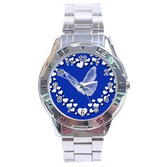 Heart Love Butterfly Mother S Day Stainless Steel Analogue Watch by HermanTelo