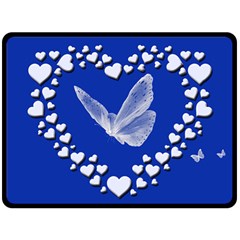 Heart Love Butterfly Mother S Day Double Sided Fleece Blanket (large)  by HermanTelo