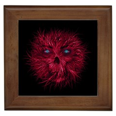 Monster Red Eyes Aggressive Fangs Ghost Framed Tiles by HermanTelo