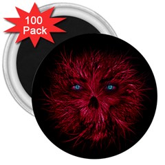 Monster Red Eyes Aggressive Fangs Ghost 3  Magnets (100 Pack) by HermanTelo