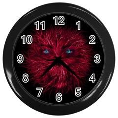 Monster Red Eyes Aggressive Fangs Ghost Wall Clock (black) by HermanTelo