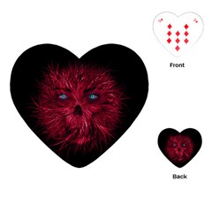 Monster Red Eyes Aggressive Fangs Ghost Playing Cards (heart) by HermanTelo