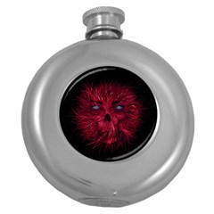 Monster Red Eyes Aggressive Fangs Ghost Round Hip Flask (5 Oz)