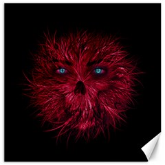 Monster Red Eyes Aggressive Fangs Ghost Canvas 16  X 16 