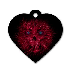 Monster Red Eyes Aggressive Fangs Ghost Dog Tag Heart (one Side) by HermanTelo