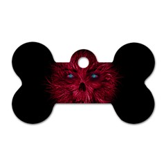 Monster Red Eyes Aggressive Fangs Ghost Dog Tag Bone (one Side)