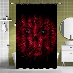 Monster Red Eyes Aggressive Fangs Ghost Shower Curtain 48  X 72  (small) 