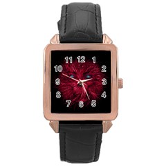 Monster Red Eyes Aggressive Fangs Ghost Rose Gold Leather Watch  by HermanTelo