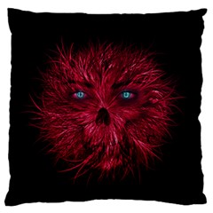 Monster Red Eyes Aggressive Fangs Ghost Large Flano Cushion Case (two Sides) by HermanTelo