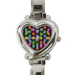 Pattern Background Colorful Design Heart Italian Charm Watch Front