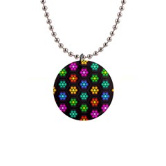 Pattern Background Colorful Design 1  Button Necklace