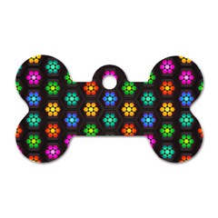 Pattern Background Colorful Design Dog Tag Bone (one Side)