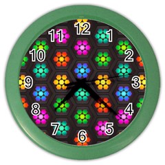 Pattern Background Colorful Design Color Wall Clock