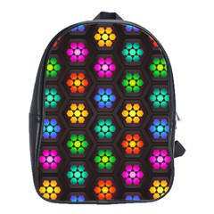 Pattern Background Colorful Design School Bag (large)