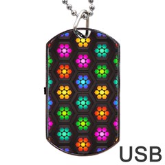 Pattern Background Colorful Design Dog Tag Usb Flash (one Side) by HermanTelo