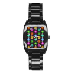 Pattern Background Colorful Design Stainless Steel Barrel Watch by HermanTelo