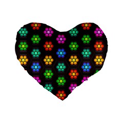 Pattern Background Colorful Design Standard 16  Premium Flano Heart Shape Cushions by HermanTelo