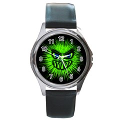 Monster Green Evil Common Round Metal Watch by HermanTelo