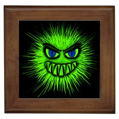 Monster Green Evil Common Framed Tiles by HermanTelo