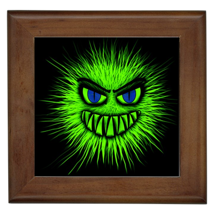 Monster Green Evil Common Framed Tiles