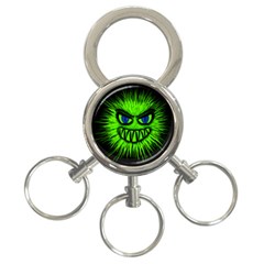 Monster Green Evil Common 3-ring Key Chains by HermanTelo