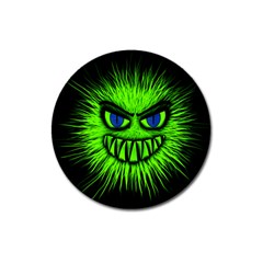 Monster Green Evil Common Magnet 3  (round) by HermanTelo