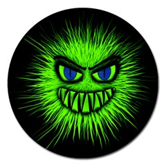 Monster Green Evil Common Magnet 5  (round) by HermanTelo