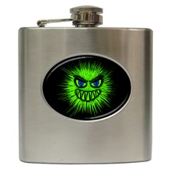 Monster Green Evil Common Hip Flask (6 Oz)