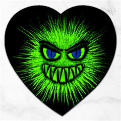 Monster Green Evil Common Jigsaw Puzzle (heart) by HermanTelo