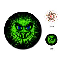 Monster Green Evil Common Playing Cards (round)