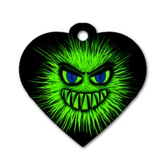 Monster Green Evil Common Dog Tag Heart (one Side) by HermanTelo