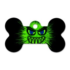 Monster Green Evil Common Dog Tag Bone (two Sides)