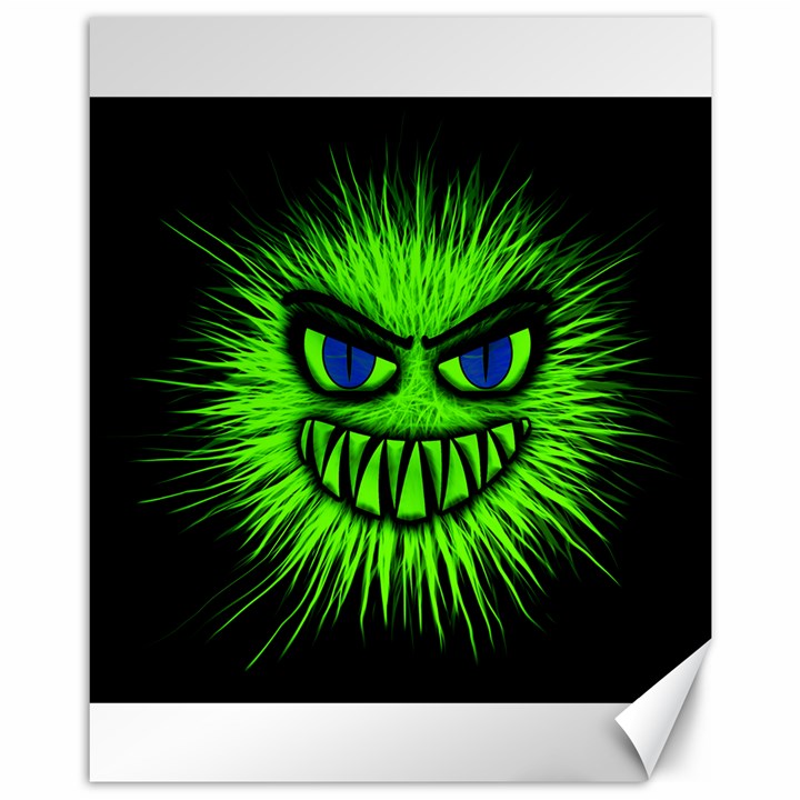 Monster Green Evil Common Canvas 11  x 14 