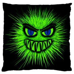 Monster Green Evil Common Large Cushion Case (two Sides)