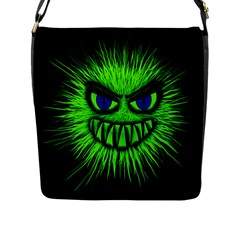 Monster Green Evil Common Flap Closure Messenger Bag (l) by HermanTelo