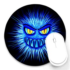 Monster Blue Attack Round Mousepads by HermanTelo