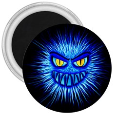 Monster Blue Attack 3  Magnets by HermanTelo