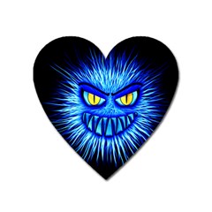 Monster Blue Attack Heart Magnet by HermanTelo