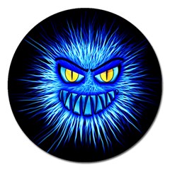 Monster Blue Attack Magnet 5  (round)