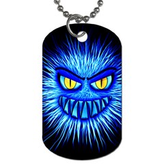 Monster Blue Attack Dog Tag (one Side) by HermanTelo